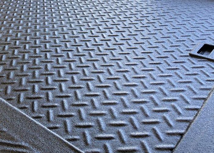 Close up of truck bed with polyurea coating 